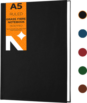 NEORAH -Ruled Basic Office Notebook - 100SM (21.0 x 14.8cm)- Hard Casebound Notebook A5 Notebook SINGLE LINE 192 Pages(Black)
