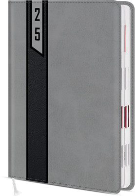 More Choice B5 Emboss Leatherette Design Planner B5 Diary Single Rule with Bookmark 366 Pages(Black White)