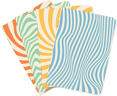 Raptech notebook Unique Stationery items, Easy to Carry, Plain Cute (Preety Flower) A5 Diary UnRuled 240 Pages(Multicolor, Pack of 4)