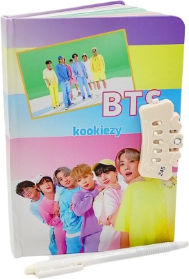 poksi BTS Music Theme Password Diary| Perfect for Gifting|| A5 Diary Ruling 160 Pages(Purple, Yellow)