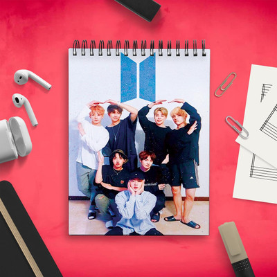 GUNGUN Bts Army A4 Notebook Unrulled 160 Pages(Multicolor)