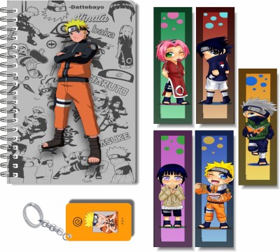 craft maniacs ANIME DIARY & FREEBIE BOOKMARKS WITH KEYCHAIN A5 Diary RULED 160 Pages(Multicolor)