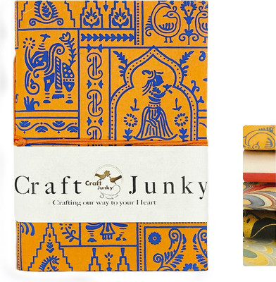 CRAFT JUNKY Recycled Handmade A5 Diary Unruled 100 Pages(Orange)