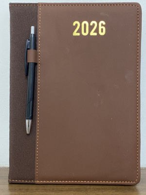 Anicca Premium Tan Brown With Pen Executive B5 Leatherette Tabbed Journal New Year 2026 B5 Diary Ruled 325 Pages(Brown)