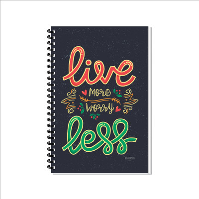 ESCAPER Motivational Diary A5 Diary Ruled 160 Pages(Live More Worry Less)