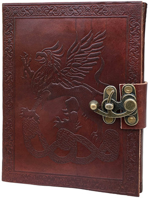 KRISHNA HANDICRAFTS Journal Notebook - Genuine Leather-Bound Daily Notepad for Men & Women A5 Diary unruled 100 Pages(Brown)