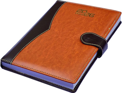 RTC Leather Cover B5 Diary Ruling 365 Pages(Black with Brown)