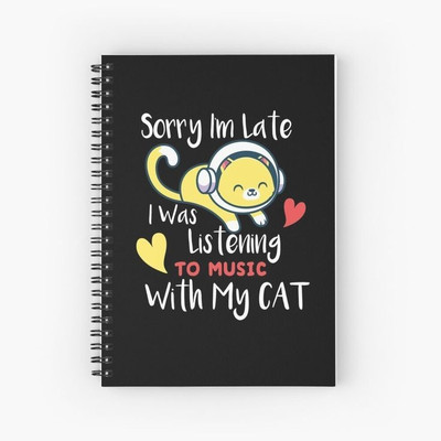 craft maniacs KITTY COLLECTION A5 Notebook RULED 160 Pages(Black)