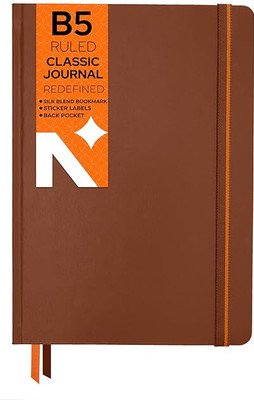 NEORAH Ruled Journal - 110 GSM - Office Hardcover B5 Notebook Single Rule 160 Pages(Brown)