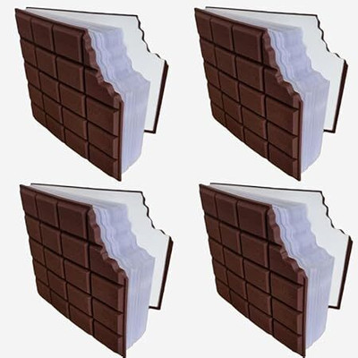 MARMORIS ECOM Chocolate Shape and Fragnance Mini Diary, Stationery Item Pocket-size Diary Unrulled 80 Pages(Brown, Pack of 4)