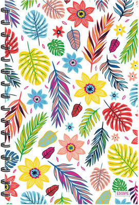ESCAPER Floral Print (RULED) Designer Notebook, Notepad A5 Notebook Ruling 160 Pages(Multicolor)