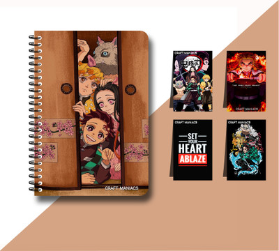 craft maniacs DEMON SLAYER 2023 NOTEBOOK COLLECTION A5 Diary RULED 160 Pages(White)