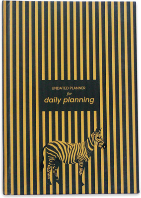 Happening Hippo Nondated 12 Month Planner Daily Diary, To-Do List for Gratitude Journal A5 Planner Use the Undated Zebra Theme Planner to Reach Your Weekly and Monthly Goals. 100 Pages(Yellow Black Color)