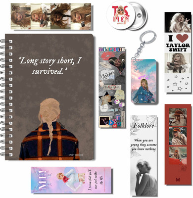 craft maniacs 2023 TAYLOR 3 FREEBIE COLLECTION A5 Notebook RULED 160 Pages(White, Pack of 3)