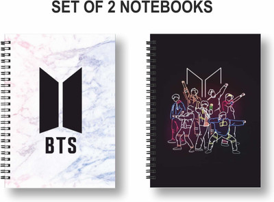 Papco BTS PACK OF 2 NOTEBOOKS A5 Diary Ruled 144 Pages(Multicolor, Pack of 2)