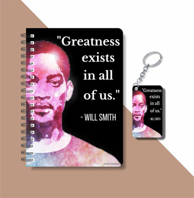 craft maniacs WILL SMITH 2023 DIARY & KEYCHAIN A5 Notebook RULED 120 Pages(Multicolor)