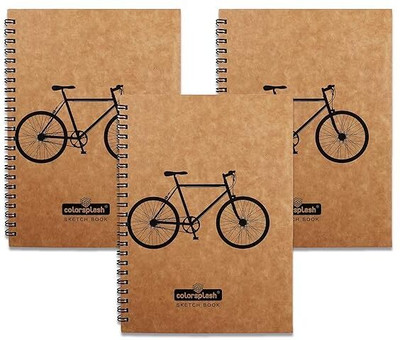 ColorSplash printed cover A5 Planner/Organizer Blank 100 Pages(Brown, Pack of 3)