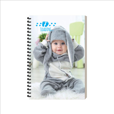 ESCAPER Baby Diary, Ruled Spiral Notebook for Journaling, Planning, and Memory Keeping A5 Diary Ruled 160 Pages(Cute Baby Design 3)