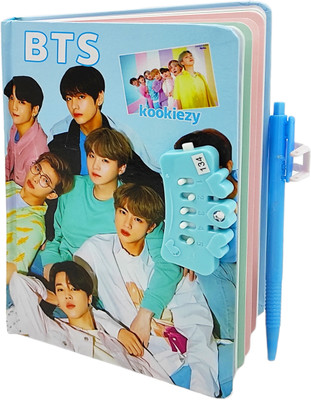 Johnnie Boy BTS Music Theme Password Diary| Perfect for Gifting|| A5 Diary Ruling 160 Pages(Blue)