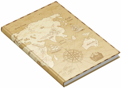 MOTOCUPID The World Map A5 Note Book HARD BOUND Plain Paper 160 Pages(Vintage Brown)