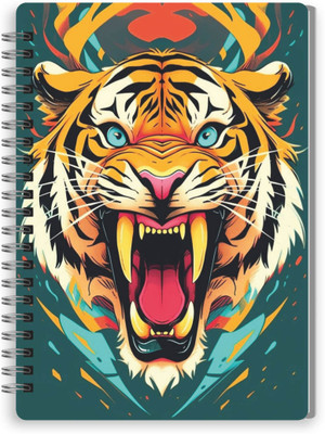 VYBE The Smart Choice Printed Tiger A5 Note Pad Wiro Finished 100 Pages(Multicoloras208)