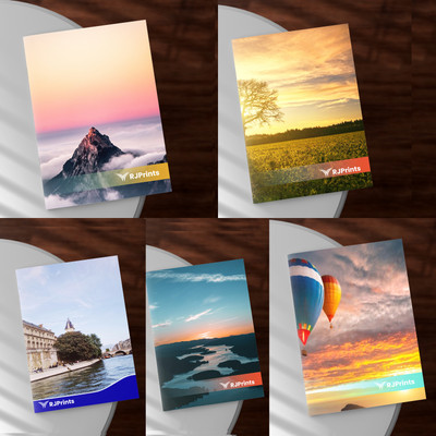 RJPRINTS Designed Stapled Notebooks A4 Notebook Plain 100 Pages(Multicolor, Pack of 6)