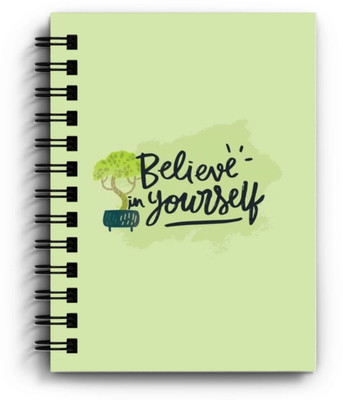 craft maniacs CUTE 2023 NOTEBOOK COLLECTION A5 Notebook RULED 160 Pages(GREEN BELIEVE IN YOURSELF)