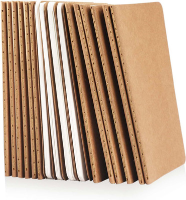TWONE Mini Notebooks3.5 x 5.5 Brown, 60 Pages Blank Paper Small Pocket Notebook Pocket-size Notebook Blank 60 Pages(Brown, Pack of 16)