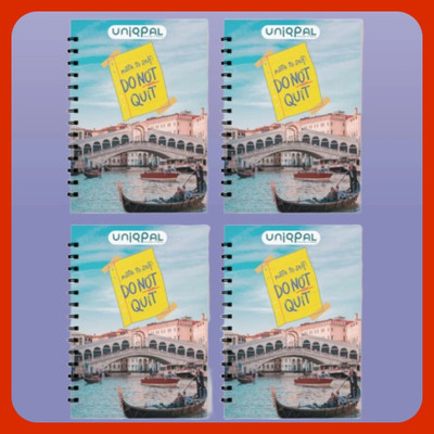Puvi SPIRAL Notebook A4 Notebook UNRULED/PLAIN 200 Pages(Multicolor, Pack of 4)