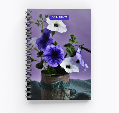 RJPRINTS FLower A5 Note Book Unruled 160 Pages(Red)