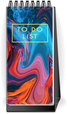 Nourish Desktop Standing To Do List Regular Desk Planner Ruled 50 Pages(ORANGEBLUEMARBLE)