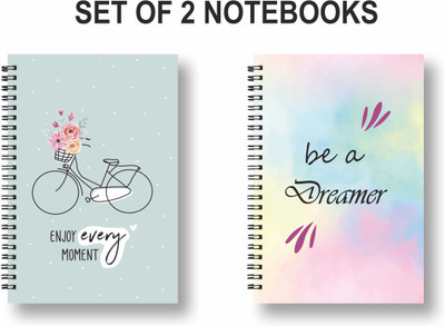 ROT RIX combo of 2 Notebooks A5 Diary Unruled 144 Pages(Green, Pack of 2)