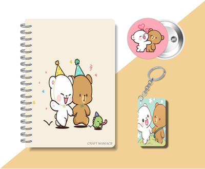 craft maniacs MILK & MOCHA COLLECTION A5 Diary RULED 160 Pages(Multicolor)