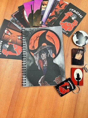 craft maniacs ITACHI UCHIHA GIFTING COMBO A5 Diary RULED 120 Pages(Multicolor)