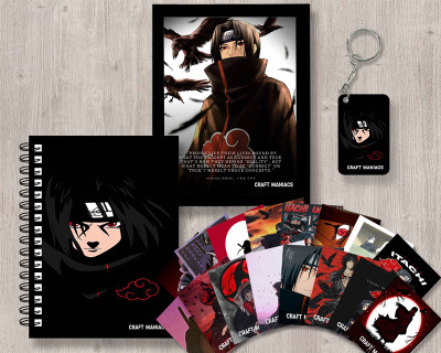 craft maniacs ITACHI UCHIHA GIFTING SET A5 Diary RULED 120 Pages(Black)