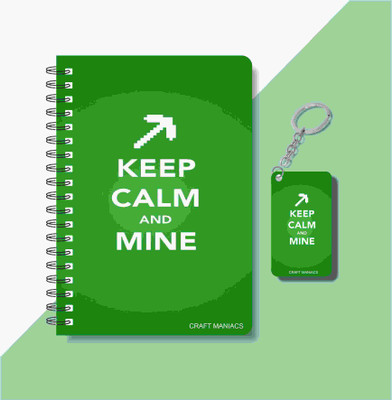 craft maniacs MINECRAFT DIARY & KEYCHAIN A5 Notebook RULED 120 Pages(Blue)