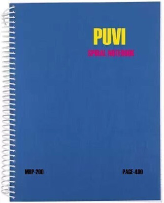 Puvi SPIRAL Notebook A4 Notebook RULED /LINE 400 Pages(Multicolor, Pack of 10)