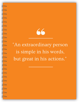 TimeWise Daily Planner Monochrome Schedule your Day Journal A5 Planner Unruled 140 Pages(Orange)