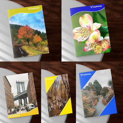 RJPRINTS Designed Stapled Notebooks A4 Notebook Plain 72 Pages(Multicolor, Pack of 6)