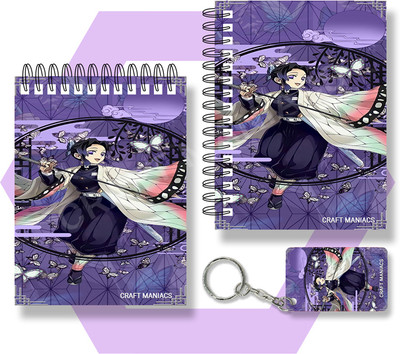 craft maniacs DEMON SLAYER A6 NOTEBOOKS A6 Diary UNRULED 100 Pages(White)