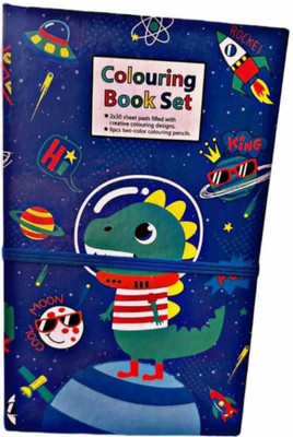 AARNASHOPPE DINOSAUR Colouring Book Regular Gift Set RULED PAGES 60 Pages(Multicolor)