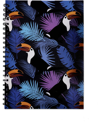 ColorSplash Wiro Binding Notebook A4 Notebook Ruled 120 Pages(Toucan(dark blue))