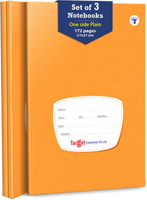 Target Publications Single Line Interleaf Notebooks | One Side Blank/Unruled & One Side Ruled | Soft Brown Cover | 17 x 27 cm Approx | GSM 58 Regular Notebook Interleaf 516 Pages(Brown, Pack of 3)