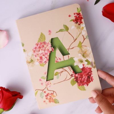 Doodle Initial A lasercut Notebook, B6 (6.69 X 4.72 X 0.5 Inches), 200 Pages, 80 GSM, Diary for Girls B6 Notebook Ruled 192 Pages(MulticolorA)