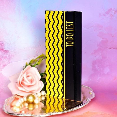 Memorys Softbound Planner To Do List (8 x 3.5 inches) Regular Planner Ruled 100 Pages(Yellow zig Zag)