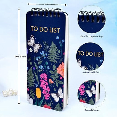 Memorys Softbound Spiral Planner To Do List (8 x 3.5 inches) Regular Planner Ruled 200 Pages(Butterfly)