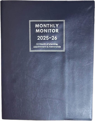 Greeshma MONTHLY SCHEDULE PLANNER Regular Diary 2025-2026 Single Rule A4 Size 32 Pages(Blue)