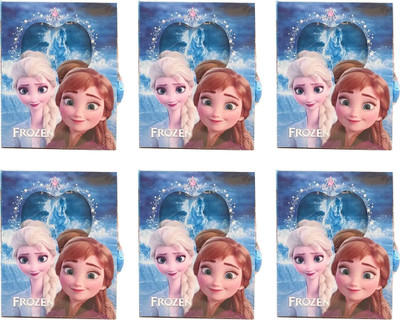 Furnish Marts Frozen fancy Diary with Lock Case for Kids Birthday return Gifts -16.5*13.5*3 cm A6 Notebook Yes 60 Pages(Blue, Pack of 6)