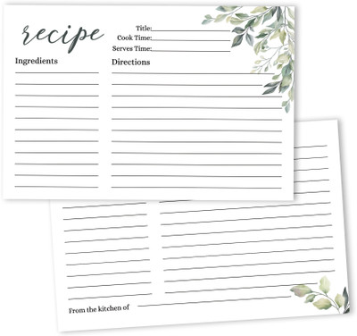 Inkdotpot Recipe Card Regular Planner Unruled 50 Pages(White, Pack of 50)
