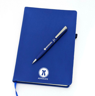 UJJi Advocate Gifts with Blue Metal Pen & A5 Notebook A5 Gift Set Ruled 186 Pages(Blue, Pack of 2)